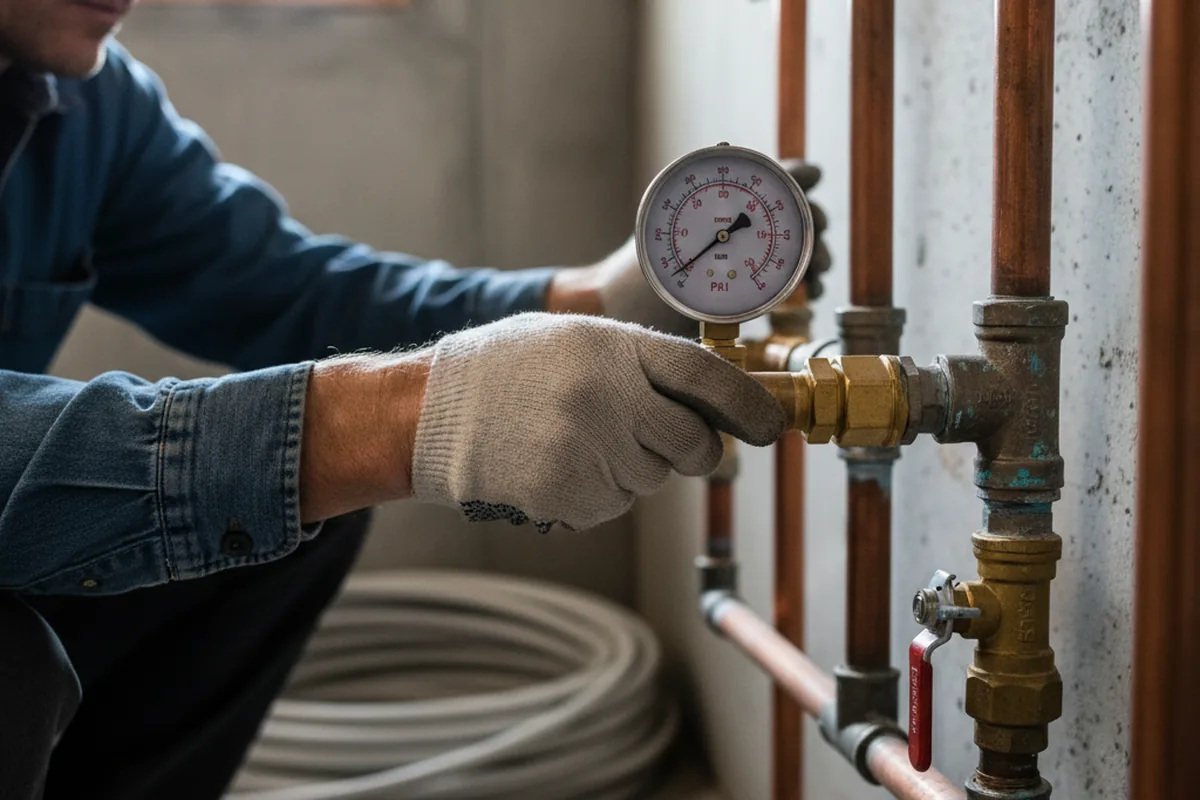 Pressure testing a repaired line during Water Line Repair in National City